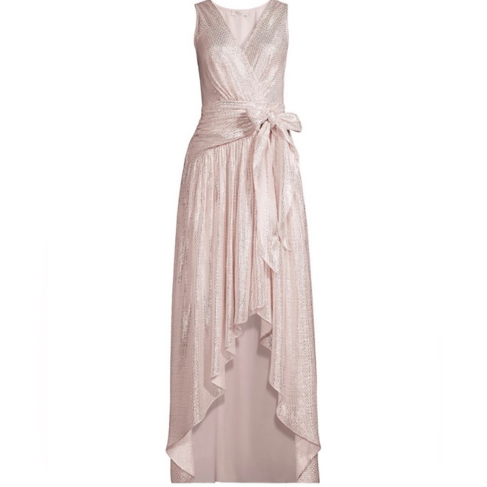 NWT Ramy Brook Callie Metallic High Low Dress